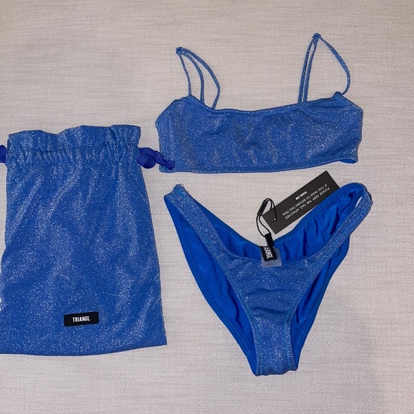 triangl swimwear Swim Blue Marina Sparkle Mica Triangl Bikini Xs Top And Bottoms Non Cheeky